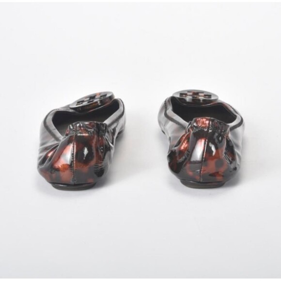 Tory Burch Leopard Print Patent Logo Round Toe Ballet Flat Size 6 - Picture 6 of 7